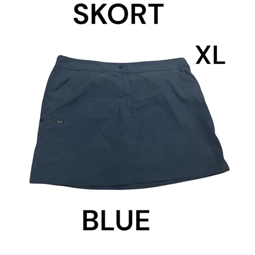 COPY - 32 DEGREES COOL Skort Sz XL Blue 3 Pockets Front Zip Golf Hike At…